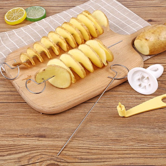 Râpe à Pommes de Terre Rotative Manuelle, Trancheuse de Pommes de Terre en Spirale DIY Râpe à Pommes de Terre Torsadée Design Exquis