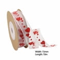 thumbnail image 2 of TIMIFIS Valentine Ribbon for Crafts Red Hearts Embossing Ribbon for Gift Wrapping Home Decor for Wedding Birthday Party Valentine Tree （0.4",40"）, 2 of 2