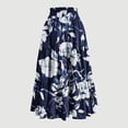 thumbnail image 3 of Bocqde Women's Boho Maxi Skirts Summer Fashion Casual Drawstring Elastic High Waist Long Skirt Solid Color Flowy A Line Ruffle Swing Skirt, 3 of 3