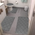 thumbnail image 1 of Dvkptbk Memory Foam Bath Mat 4 Set Bathroom Rugs For 4 Pcs Toilet Mats Universal Soft Comfortable Water Absorption Non-Slip Thick Machine Washable Easier To Dry Dark, 1 of 7