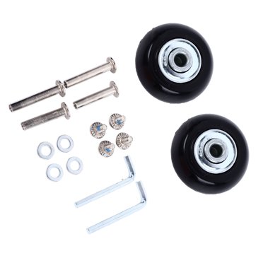 Roues à Bagages 2Pcs Pivotantes Flexibles Roulette de Valise en Caoutchouc Robuste Ultra Silencieux avec Vis pour le Remplacement