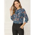 thumbnail image 3 of INSPIRE CHIC Chemise à Fleurs pour Femme à Col à Volants, Manches Longues, Boutonnée, 3 of 6