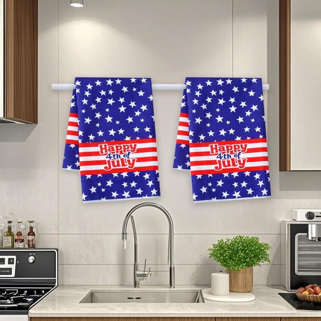 Feltree Independence Day Polyester Platter Towel Kitchen Rag Independance Day Towel