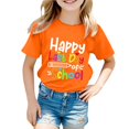 thumbnail image 1 of PMVFHDE T-Shirts Mignons pour Fille T-Shirt à Col Rond Imprimé à Manches Courtes pour Garçons et Filles Orange, 3-4 Ans, 1 of 4