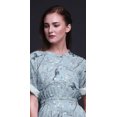 thumbnail image 3 of Bimba Robe Longue Imprimée en Rayonne à Fleurs et Chardonneret Doré Américain, Taille Smockée, Fente Latérale, Robe pour Femme - Grand, 3 of 6