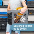 thumbnail image 2 of CleverMade Collapsible Milk Crate 25L (6.6 Gal), 50 lb Capacity Heavy Duty Folding Crate  Stackable Storage Crates with File Rails, Plastic Collapsible Crates - Obsidi, 2 of 8