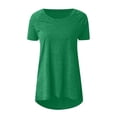 thumbnail image 4 of Haut T-shirt Blouse d'Été pour Femmes Uni à Col Rond, Coupe Ample, Manches Courtes, 4 of 5
