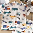 thumbnail image 4 of Akiihool Pyjama pour Enfants, Ambiance Familiale, Ensembles de Pyjamas d'Été pour Garçons, Pyjamas Courts en Coton s (Bleu, 3-4 Ans), 4 of 4