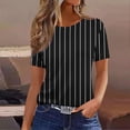 thumbnail image 2 of Atogsazn T-Shirt d'Été à Manches Courtes pour Femme, Décontracté et Chic, Col Rond, Tunique, Haut Basique, Vêtements pour Femmes, Noir, G, Mode, 2 of 4