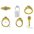 thumbnail image 3 of Bague Empilable pour Femme en Forme Ronde en Quartz Fumé en Argent Sterling 925 Vermeil Or Bijou Délicat, 3 of 4