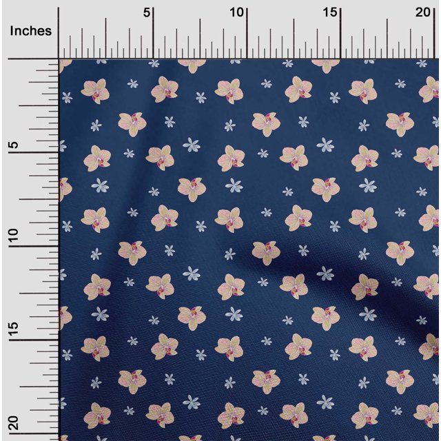oneOone Silk Tabby Fabric Orchid Floral Print Sewing Fabric BTY 42 Inches Wide