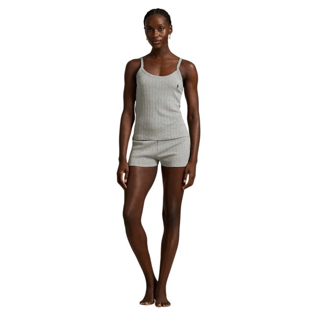 Polo Ralph Lauren Cotton Pointelle Cami & Short Sleep Set - 4P0385 (Heather Grey, L)
