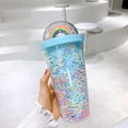 thumbnail image 2 of Kitchen Gadgets Summer Colorful Straw Cup Girl Heart Students High Value Water Cup Summer Cold Drinks Fruit Punch Portable Plastic Cups, 2 of 7