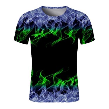 LSLJS Tshirts Shirts for Men 3D Flame Pattern Printed Short Sleeve T-Shirts Casual Graphics Crew Neck Tees