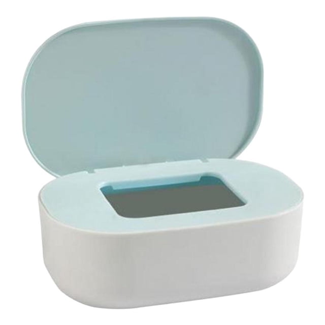 relayinert Stylish Desktop Countertop Mask Dispenser Storage Box with Lid Spacious Holder Plastic Baby Blue 21x14x7.8cm 1Set