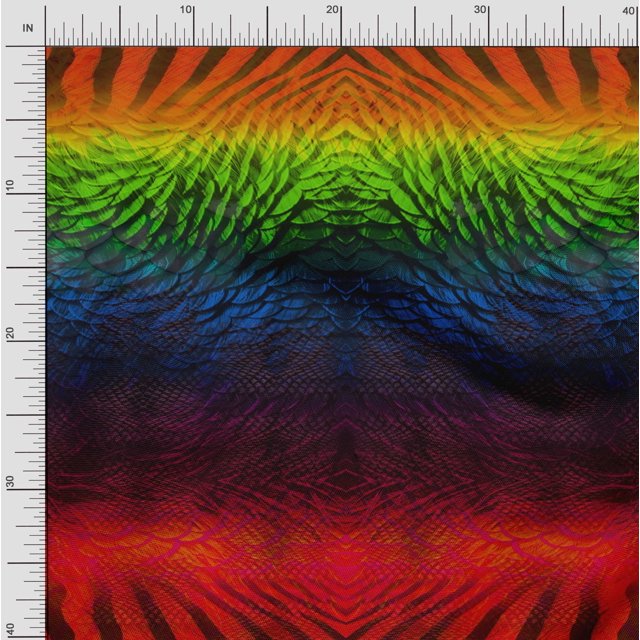 Soimoi Polyester Crepe Fabric Tribal Panel Print Fabric by Yard 52 Inch Wide