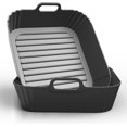 thumbnail image 1 of PINTAUR 9-Inch Square Silicone Liners for Large Air Fryer 2Pack, Silicone Pot Baking Accessories for Chefman 6 to 8.5QT, Reusable Air Fryer Tray Insert for Oven Microwave Accessories, 1 of 7