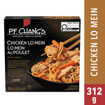 P.F. Chang’s Home Menu Chicken Lo Mein Frozen Dinner, Noodles with chicken breast, carrots, green onions, cabbage and shiitake mushrooms in soy and garlic sauce, Restaurant-Inspired, Chicken Lo Mein Frozen Meal, 312g