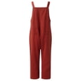 thumbnail image 5 of TrendOFT One Piece Jumpsuit Women Casual Summer Washed Jeans Ripped Square Neck Sleeveless Rompers For Women One Piece Overalls Wine M, 5 of 5