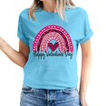thumbnail image 2 of Meichang Hauts pour Femmes Chemise Tendance de la Saint-Valentin Hauts Mignons Imprimé Cœur Hauts de Vacances Manches Courtes Col Rond Décontracté Chandail Blouses, 2 of 5