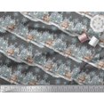 thumbnail image 2 of Soimoi Gray polyester Crepe Fabric Reindeer & Snowflakes Tree Print Fabric by the Yard 42 Inch Wide, 2 of 5