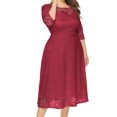 thumbnail image 5 of LLYwey en Liquidation Robes Fluides d'Automne pour Femmes Mode Col en V Fente Petite Traîne Robe Longue Robe de Soirée Robe Longue Nouvelle Robes Trapèze Rouge 3TG, 5 of 5