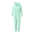 thumbnail image 3 of Pyjama d'Hiver pour Filles Combinaison à Capuche à Manches Longues pour Filles Pyjama Uni pour Chaleur Hivernale Décontractée Combinaison à Manches Longues, 3 of 6