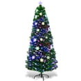thumbnail image 1 of Costway 6' Pre-Lit Fiber Optic Artificial Christmas Tree w/ Lights Snowflakes, 1 of 9