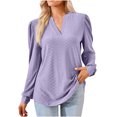 thumbnail image 1 of KIHOUT Spring Winter Womens Tops Fashion Solid Color V-Neck Long Sleeve Loose T-shirt Top Blouse, 1 of 6