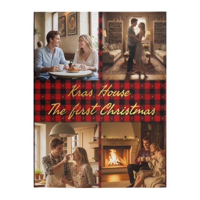 BAOPAI Customized Christmas Photo Blanket For Families Making Thick Winter Personalized Blankets With Pictures And Text Rectangular Blankets Holiday Hold 1-9 Images