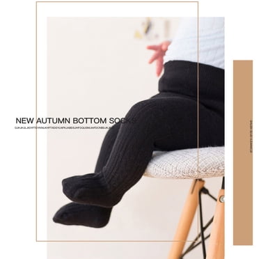 Fgnfyis Bébé Tout-Petit Filles Garçons Collants en Tricot Torsadé Coton Leggings à Pieds Pantyhose Bas Pantalons 0 à 6 Ans Chaussettes pour Bébé Nouveau-Né 2 Noir