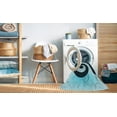 thumbnail image 2 of Ahgly Company Tapis d'Intérieur Lavable à la Machine, Carré, Transitionnel, Bleu Geai Bleu, Tapis de Zone, 8 Pieds Carré, 2 of 7