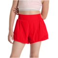 thumbnail image 1 of Shorts Athlétiques pour Filles en Liquidation, Décontractés, Taille Haute, Shorts Athlétiques pour Filles, Shorts d'Été Actifs de Course avec Poches, Neufs, Rouges, 12 Ans, 1 of 5