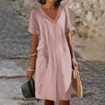 thumbnail image 1 of LOVZFMLL Robe d'Été Aguichant et Tendance à Imprimé Sans Manches à Col en V pour Femme Rose G, 1 of 4