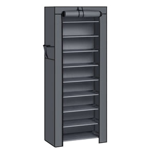 SONGMICS 9-Tier Sac à chaussures, Armoire de rangement de chaussures avec couvercle antipoussière, Organisateur de rangement des chaussures en position libre pour placard, entrée, tenir 27-35 paires de chaussures, pour les sneakers, talons hauts
