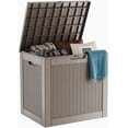 thumbnail image 1 of 30 Gallon Resin Deck Box, Lockable Patio Outdoor Storage Box for Furniture, Garden Tools and Tools Storage, Waterproof Outside Storage Boxes - Grey, 1 of 6