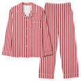 thumbnail image 1 of Timdgard Womens Pajamas Outfits Striped Lapel Button down Shirts Pants Lounge Sets Fall Loose Sleepwear, 1 of 4