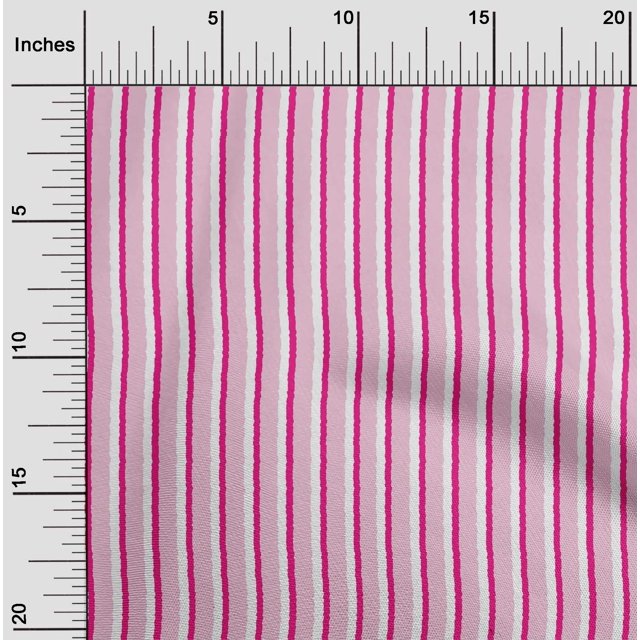 oneOone Cotton Poplin Fabric Stripe Block Print Sewing Fabric BTY 56 Inch Wide