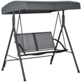 thumbnail image 1 of Outsunny 2-Seat Patio Swing Chair, Outdoor Porch Swing Glider, Dark Grey, 1 of 10