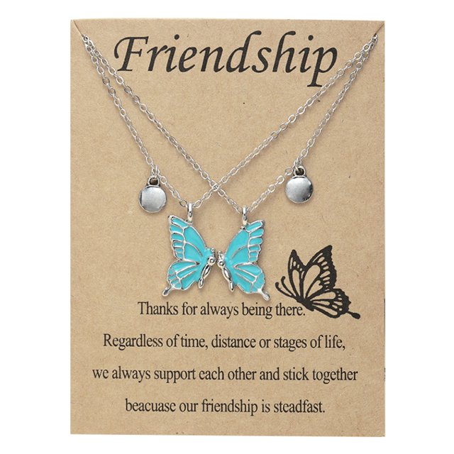 SIfdSeng Butterfly Necklace Female Sense Creative Card Necklace Gift for Friends Female Necklace Female Design Sense Temperament