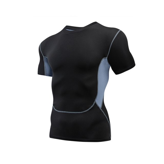 UKAP T-Shirts d'Été pour Hommes à Col Rond, Chandails de Compression à Manches Courtes, T-Shirt de Sport Respirant, T-Shirt de Musculation en Maille m