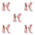 thumbnail image 3 of relayinert Chaussettes Hautes à Cinq Orteils en Coton Extensible Chaussettes de Sport Solides Roses 5ensemble, 3 of 6