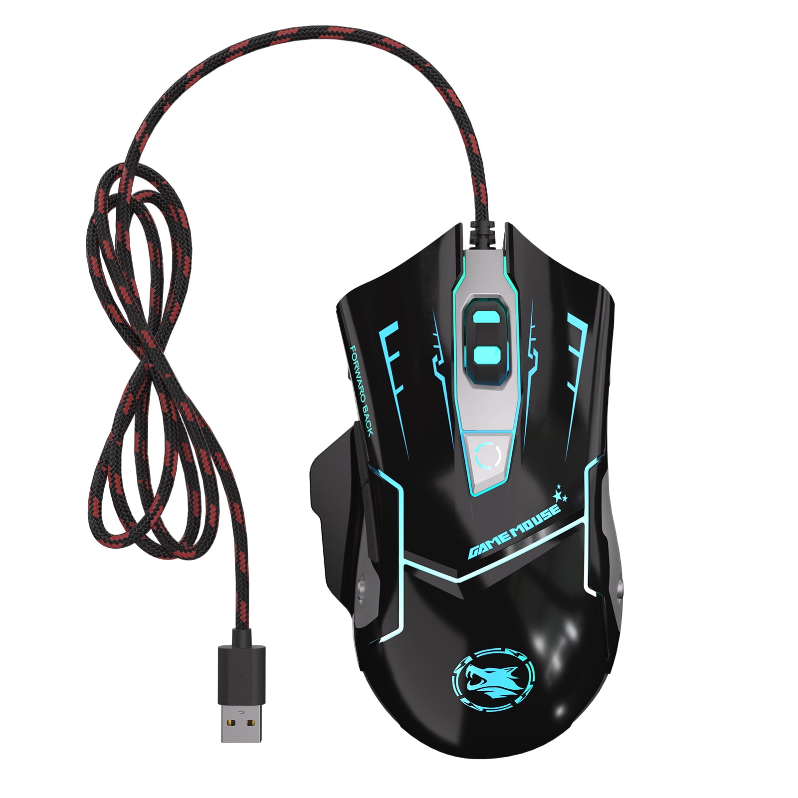Auusda Gaming Mouse, Cool RGB USB Wired Mouse, Very Heavy and Good Hand Feel, High Precision for Gaming/Office