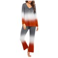 thumbnail image 1 of Timegard Ensembles de Pyjamas pour Femmes 2 Pcs Confortables Couleur Dégradée Manches Longues Col en V Haut et Pantalon Tenues de Pjs, 1 of 5