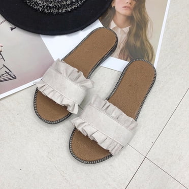 Cameland Flip-flops Women's Lace Flip-flops Casual Flat Over Women's Slippers