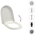thumbnail image 4 of vidaXL Siège de Toilette à Fermeture Douce avec Design à Dégagement Rapide Blanc Carré, 4 of 5