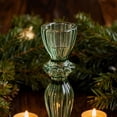 thumbnail image 4 of Holiday Time Christmas Green Glass Candle Holder 6.14", Indoor, 4 of 5