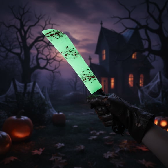 LSLJS Halloween Lame de Sang Lumineuse Accessoire Couteau Simulation Couteau de Cuisine en Plastique Machettes et Machettes Horreur Taches de Sang Cos Équipement de Performance Décorations d'Halloween