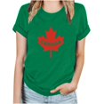 thumbnail image 1 of SDNall T-Shirts d'Été Basiques à Manches Courtes Décontractés pour Femmes, Blouse à Imprimé Feuille d'Érable pour la Fête du Canada, Col Rond, 1 of 9