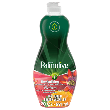 Palmolive Ultra Strength Liquid Dish Soap, Improved Formula, Tough on Grease, Odor-Fighting Technology, Passion Fruit & Mandarin Scent, 591 ml